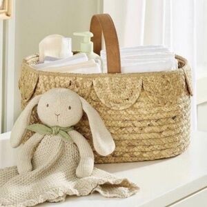 Hearth & Hand Magnolia Natural Woven Scalloped Baby Diaper Caddy